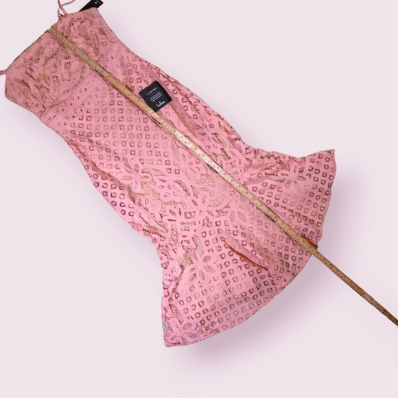NWT Lulus XS Unlimited Love Dusty Pink Lace Trumpet Midi Dress Spaghetti Strap - Picture 7 of 11